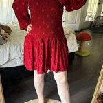 Free People Women’s Medium Red Two Faces Longsleeve Mini Dress Photo 0