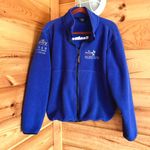 L.L.Bean VINTAGE ROYAL BLUE  EMBROIDERED ADVERTISEMENT FLEECE ZIP UP JACKET SWEATSHIRT Photo 0