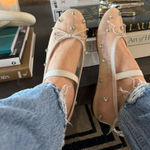 Loeffler Randall  Leonie Crystal Mesh Ballet Flats in Caramel Size US 10 Photo 0