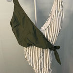Green and white‎ striped swimsuit size medium Photo 0