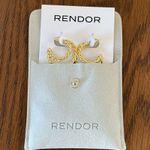 New Yellow Gold Rendor Double Hoop Earrings Photo 3
