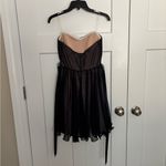 Sequin Hearts Navy Blue Strapless Homecoming Dress Photo 1