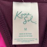 Kona Sol Burgundy Pink Colorblock Square Neck Bandeau Swim Top Size Medium NWT Photo 7