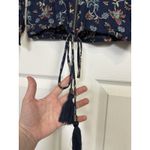 Xhilaration Sheer Floral Fringe Full Zip Top Size XS Tassels Boho Western Cowgirl Hippie Photo 6