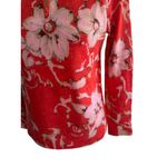 JEAN PIERRE KLIFA Floral Zip Long Sleeve Wool Blend Top Sz Small Red Photo 8