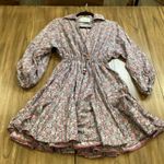 Tish Cox cotton Merry & Me Floral Cinched Waist Fit Flare Mini Dress Red Fall XS Photo 10