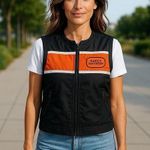 *Harley Davidson Womens Vest Size XS Black Racing Zip Motorcycle Biker Nylon Photo 0