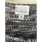 kim rogers Womens Blue White Long Sleeve Knit Top Sweater Size M Tunic Top Photo 1