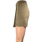 ZARA Beige Brown Faux Suede Asymmetric Button Zipper Mini Wrap Skirt Skort Sz XS Photo 1