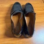 Franco Sarto  Cassandra Black Patent Faux Leather Penny Loafer Chunky Lug Slip On Photo 4