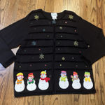 Quacker Factory Vintage The‎ Quaker Factory Snowman Bead Embellished Christmas Sweater  2X NWT Photo 0