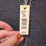 Max Studio  Embroidered V-Neck Flutter Sleeve Tie-Front Top in Blue Denim Size 2X Photo 5