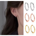 Boutique Unisex Hoop Earrings Rose Gold Plated‎ Silver Huggie Hoops, 9mm Photo 8
