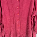 Tianello TENCEL Plus Sized Aida Blouse Button Front Garment Dyed Raspberry 2X Pink Photo 1