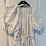 Ulla Johnson  Off-White Ecru Olina Pleated Cotton-Poplin Midi Dress Photo 9