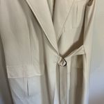 MARINA MASCONE Long Wrap Vest Cream Size Medium White Photo 4