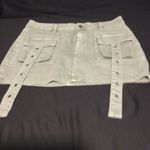 Anwnd Ananda Utility Mini Skirt Olive Green Cargo Style Pockets‎ Straps Womens size L Photo 1