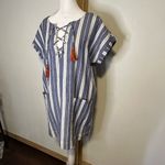 Tularosa Warren blue & white striped short sleeve tunic mini dress size S Photo 3