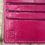 NEW Pink Leather Hand Tooled Embossed Made in Mexico Wallet Clutch Fold Open Photo 3