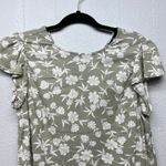 Angels Linen Blend Floral Top Womens Small Breathable Beachy Chic Cottagecore Green Photo 2
