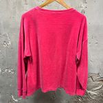 Juicy Couture Hot Pink Velour Velvet Gold Script Logo Pullover Sweatshirt Small Photo 3