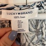 Lucky Brand  100% linen blue floral vneck dress small Photo 4
