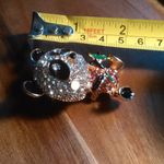 Multi Color Austrian Crystal and Enameled Goldtone Panda Brooch Photo 6