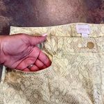 Chico's Chico’s Shimmer Green Gold Floral Jeans 0.5, 6 Photo 4