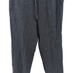 Caslon  Linen Blend Jogger Pants Charcoal Gray Drawstring Waist Size Medium Photo 0