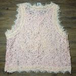 Sans Souci  Dainty Feminine Pink Peach Lace Cropped Sleeveless Top Medium Photo 8