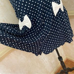 Free People High Strung Blue White Polkadot Romper Jumpsuit w Bows Coquette Sz L Photo 5