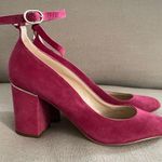 White House | Black Market WHBM Bethanny Heels Pink Suede Chunky Block Heel Ankle Strap Women’s Size 8.5 Photo 0