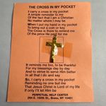 The Cross in My Pocket Christian Poem Card Jesus Crucifix Charm Pendant Gold Photo 0
