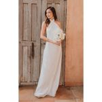 Show Me Your Mumu  Jasmine Halter Maxi Dress Ivory Luxe Satin XL Photo 0