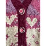 Love Shack Fancy Deena Cardigan Sweater Prune heart flower wool alpaca size small Photo 6