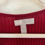 ASOS  burgundy short sleeve ribbed sweater wrap dress size 10 Photo 2