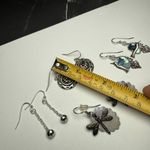 Dangle Drop Pierced Earrings Lot Of 4 Silver Tone Dragonfly Hummingbird Etc Photo 1