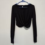 Free People Free‎ People Movement Undertow Long Sleeve Crossover Twist Front T-shirt Small Photo 3