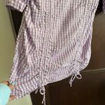 ZARA  | Bloggers Favorite Lilac Purple Gingham Mini Dress Ruched Skirt |  Large Photo 4
