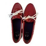 Cole Haan NEW Women's Loafers Boat Shoes Size 7.5B Shiny Red White Ties Casual Photo 3