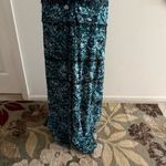 BCBGMAXAZRIA Jennie Blue Surf Combo Licrystal Maxi Dress Gown Photo 7