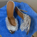 Cult of Coquette Goldie Clear Drip Chandelier open toe Mules SZ:5.5 Silver Photo 1