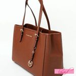 Michael Kors Jet Set Saffiano Leather Tote Bag Luggage Large Big Shoulder Purse Photo 4