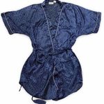 Vintage Kathryn Polka Dot Robe Blue Size M Photo 1