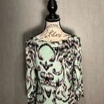 Milly  Long Sleeve Silk Dress in Mint and Black Size 8 Photo 10