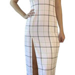 Urban Outfitters  Cher Pink Plaid Maxi Slip Dress Black Lace Size Medium Photo 0