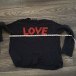 Wooden Ships  Charcoal blue Knit sweater with orange colored letters reading Love Photo 8