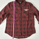 Harley Davidson Harley-Davidson Women's Plaid Shirt Size Petite Large Photo 14