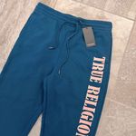 True Religion NWT Teal World Tour Boyfriend Joggers Size L New w/Tag Retail $109 Photo 6