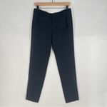 Vince Women's Satin Binding Easy Trousers Tapered Slim Leg Crepe Black Size 2 Photo 1